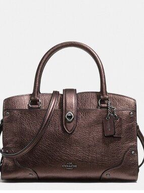Euc Coach Mercer Copper/Brown Metallic Shoulder Bag Handbag Purse